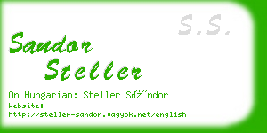 sandor steller business card